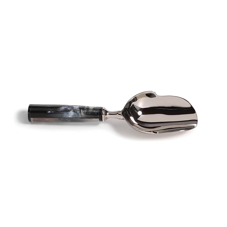 Polished Nickel Ice Scoop w/Horn Handle