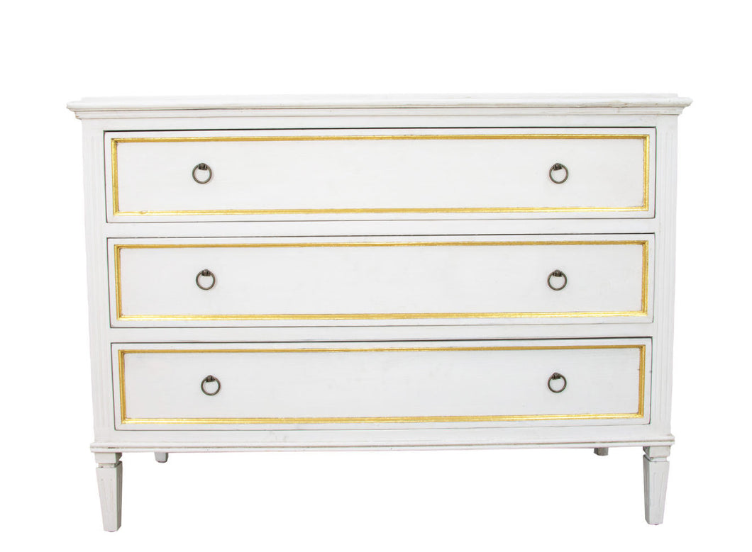 White & Gold Accent Table