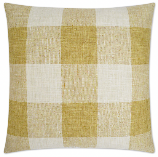 Check Please Square Pillow - Yellow